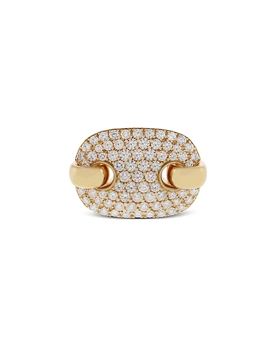 18K Yellow Gold Pavé Diamond Statement Ring