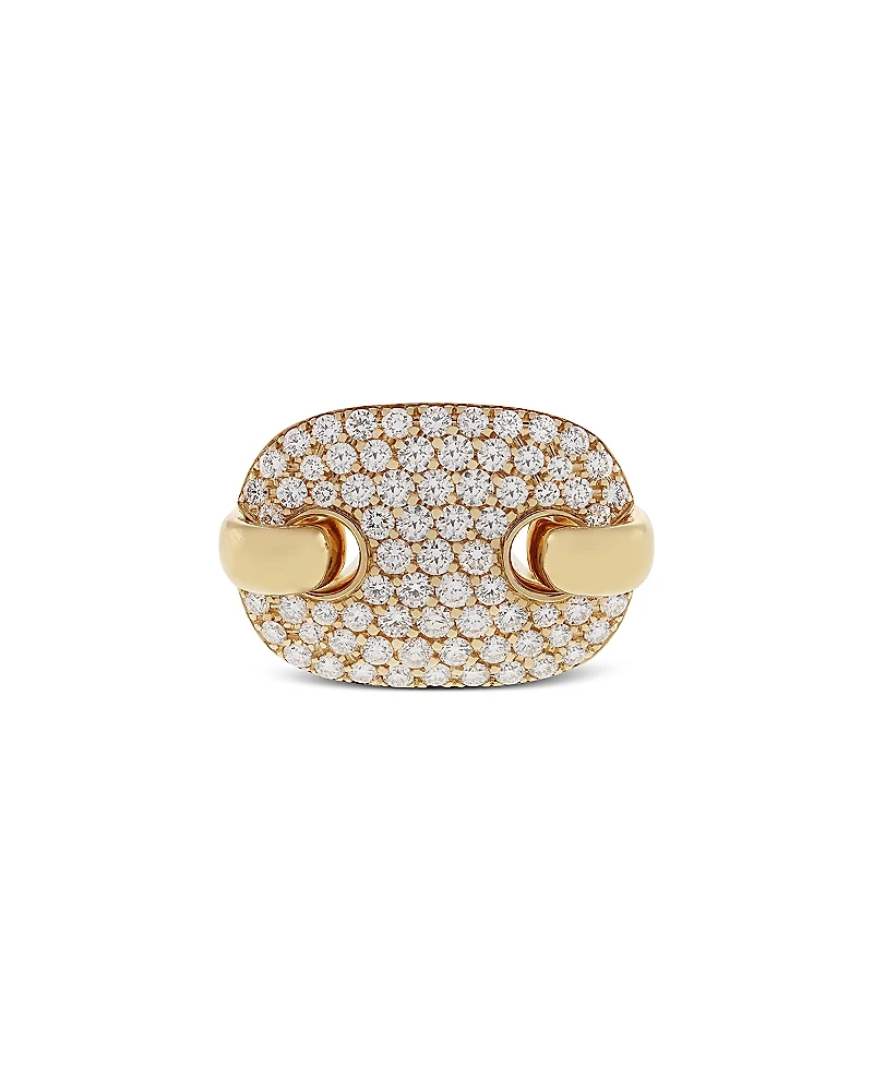 Crivelli 18K Yellow Gold Pave Diamond Statement Ring