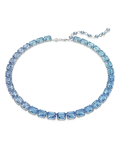 Swarovski Millenia Blue Octagon Crystal Collar Necklace, 15-18