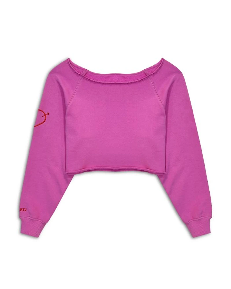 Girls' Shane Off Shoulder Cropped Sweatshirt - Big Kid