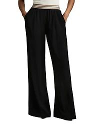 Petites Abs Striped Waistband Wide Leg Trousers