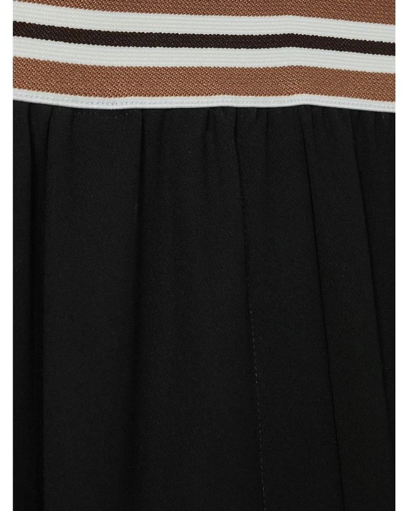 Petites Abs Striped Waistband Wide Leg Trousers