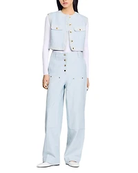 Ribbed Sweater with Tunisian Collar