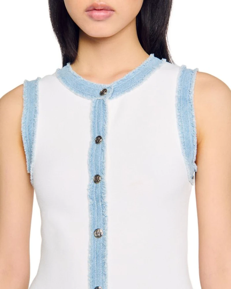 Short Knit Dress with Ruffles