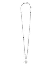 Sterling Silver Luna Cultured Pearl Fleur Pendant Necklace, 16"-18"