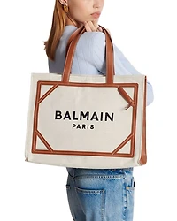 Women's B-Army 42 Canvas Tote Bag with Leather Details