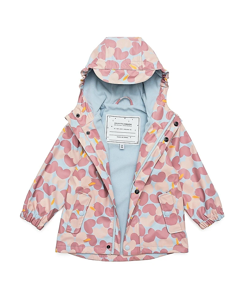 Snapper Rock Girls' Apple Love Recycled Waterproof Raincoat - Little Kid