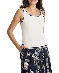 Nic+Zoe Trimmed Rib Knit Sleeveless Top