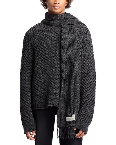 MM6 Maison Margiela Wool Blend Sweater with Integrated Scarf