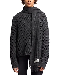 MM6 Maison Margiela Wool Blend Sweater with Integrated Scarf