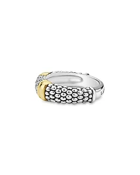 Two Tone Signature Caviar Diamond Ring, 0.266 tcw