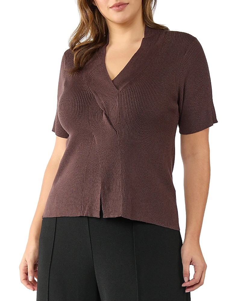 Estelle Plus Barony Twist Front Knit Top