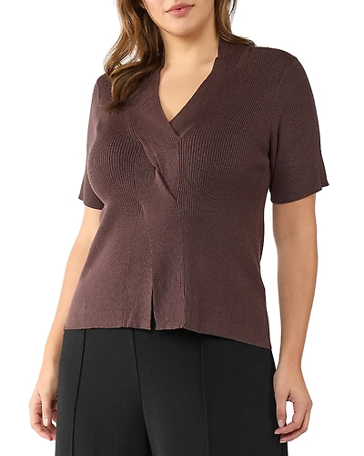 Estelle Plus Barony Twist Front Knit Top