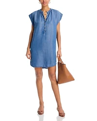 Cap Sleeve Henley Dress