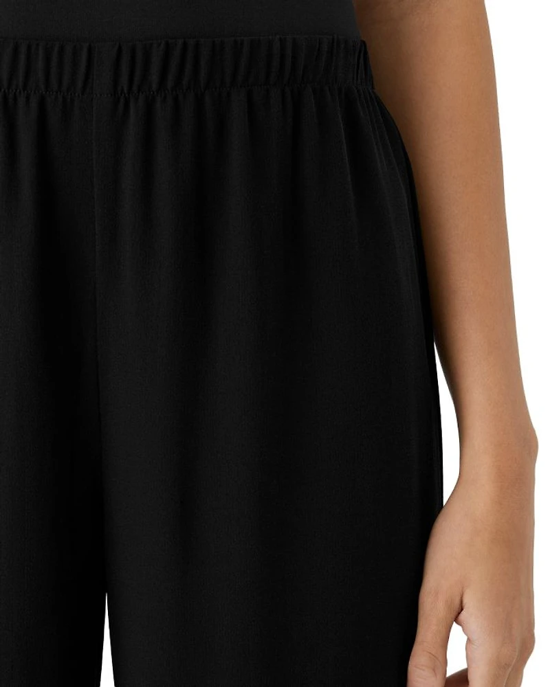 Silk Straight Ankle Pants