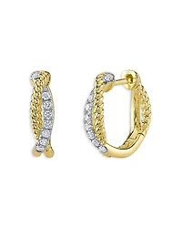 Shy Creation 14K Gold Kate Diamond Entwined Hoop Earrings