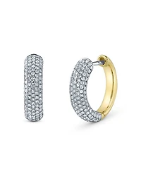 14K Gold Kate Diamond Pavé Huggie Hoop Earrings, 0.58 tcw