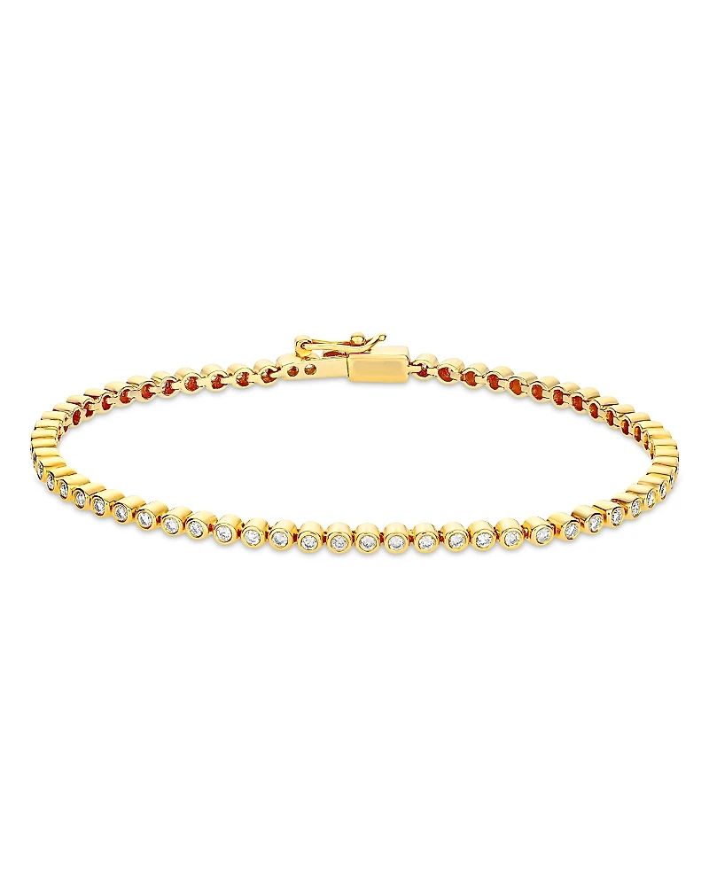 Luis Morais Men's 14K Yellow Gold Diamond Tennis Bracelet