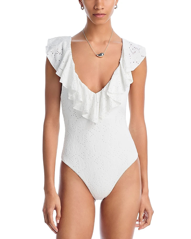 Aqua Amy V Neck One Piece Swimsuit - Exclusive