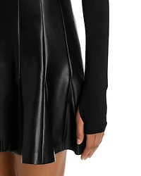 Chara Faux Leather Long Sleeve Dress