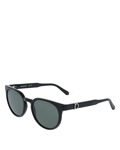 Ferragamo Renew Gancini Round Sunglasses, 53mm