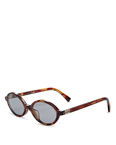 Miu Regard Oval Blue Light Glasses, 50mm