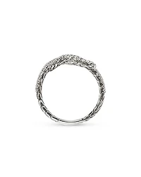 Sterling Silver Love Knot Diamond Ring