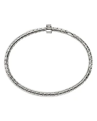 Sterling Silver Spear Diamond Pavé Flex Bypass Cuff Bracelet
