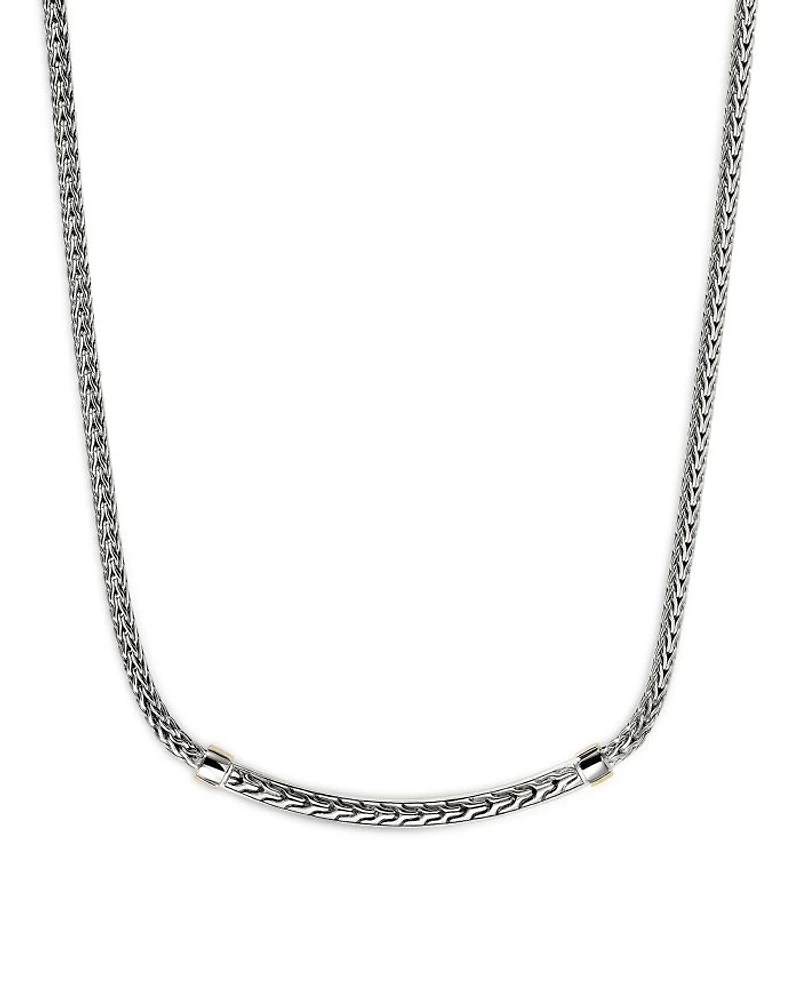 14K Yellow Gold & Sterling Silver JH Essentials Diamond Pavé Collar Necklace, 16-18"
