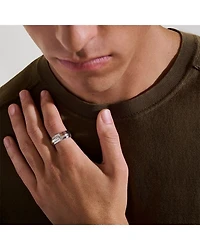 Men's Sterling Silver Icon Polished Geometric Band