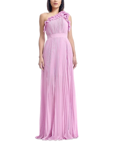 Dress the Population Vida Asymmetric Pleated Gown
