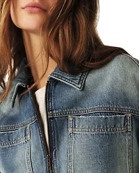 Vinciane Cropped Zip Denim Jacket