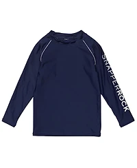 Snapper Rock Boys' Navy Sustainable Long Sleeve Rash Top - Little Kid, Big Kid