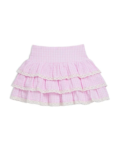 Girls' Lace Trim Seersucker Skirt - Big Kid