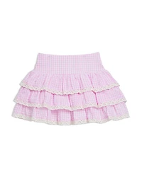 Girls' Lace Trim Seersucker Skirt - Big Kid