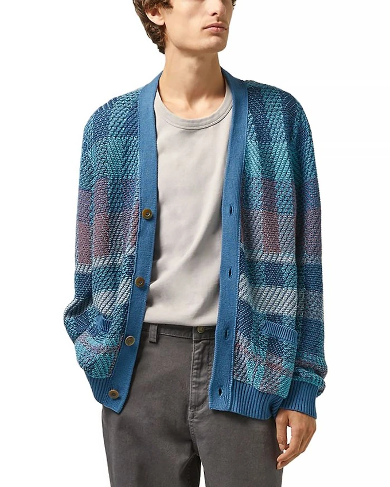 Blow Up Plaid Cardigan Sweater