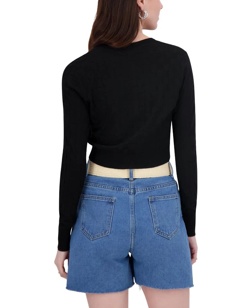 Checker Knit Cardigan