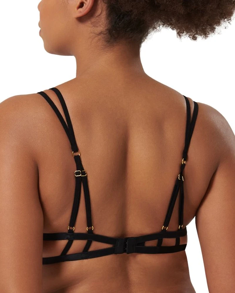 Emerson Underwire Floral Lace Open-Cup Bra