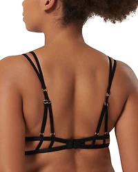 Emerson Underwire Floral Lace Open-Cup Bra