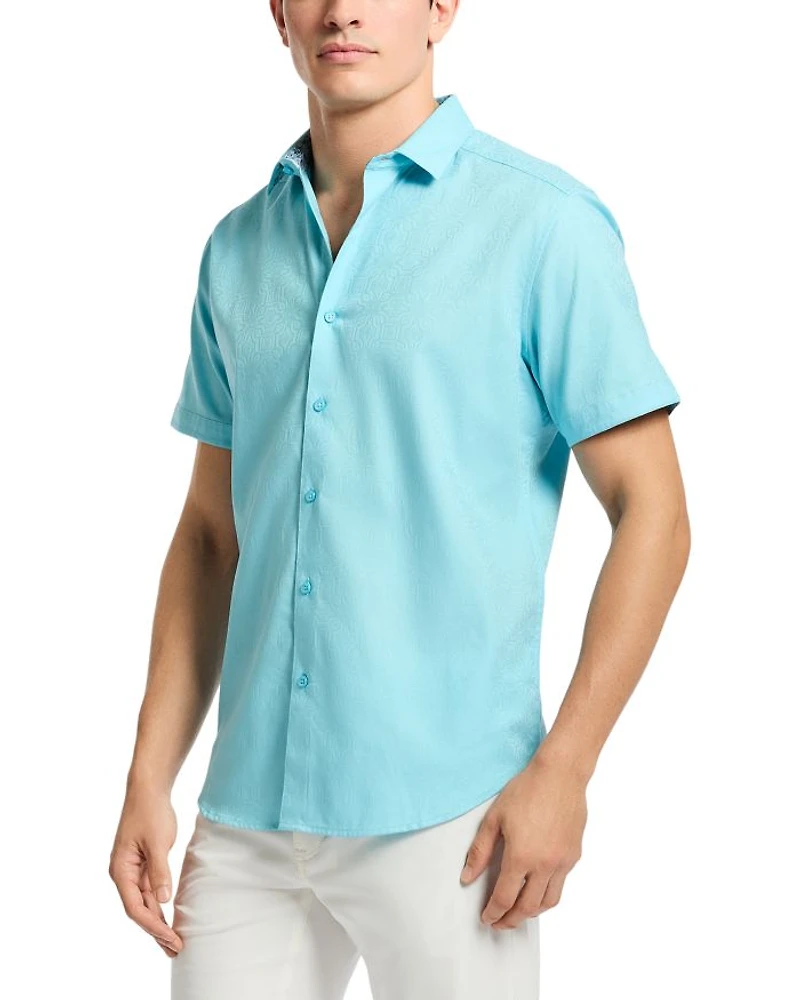 Odyssey Printed Short Sleeve Button Front Shirt