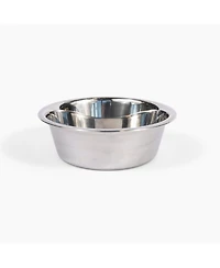 Tall Clear Triple Dog Bowl Feeder with 2 Quart Silver Bowls