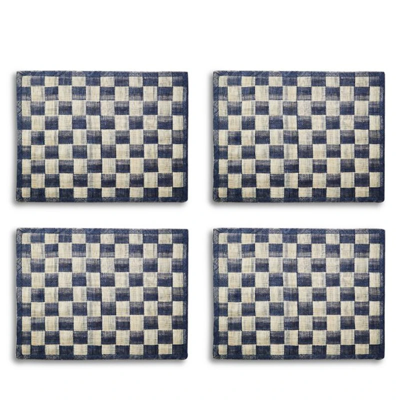 Navy Sinamay Placemats, Set of 4