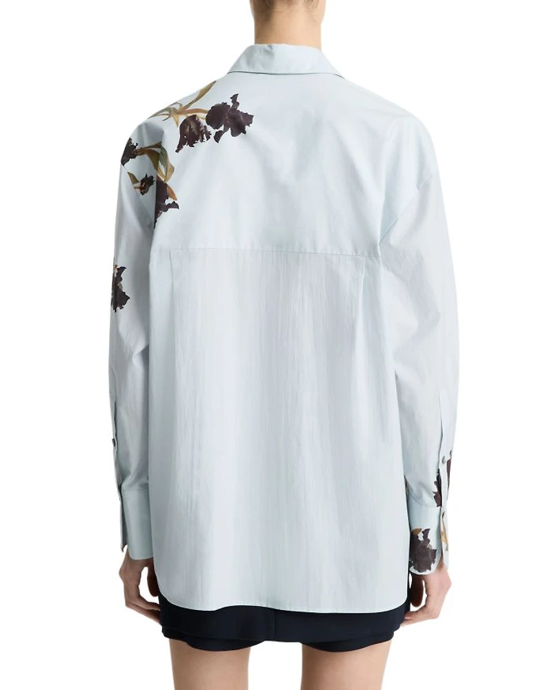 Placed Iris Cotton Button-Front Shirt