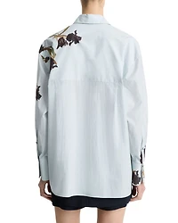 Placed Iris Cotton Button-Front Shirt
