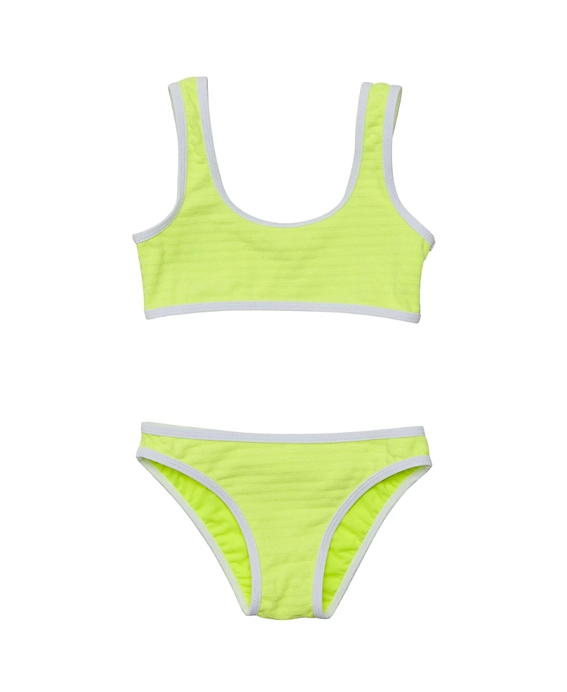 Snapper Rock Girls' Citron Zest Crop Bikini - Little Kid, Big Kid
