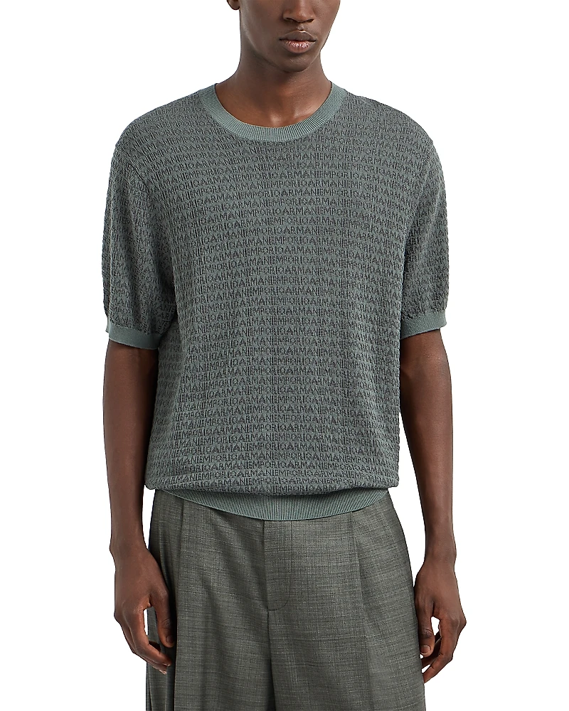 Emporio Armani Stitched Logo Short Sleeve Sweater