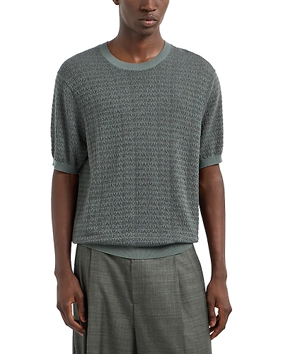 Emporio Armani Stitched Logo Short Sleeve Sweater