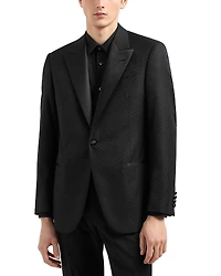 Emporio Armani G Line Regular Fit Wool & Silk Micro Jacquard Dinner Jacket