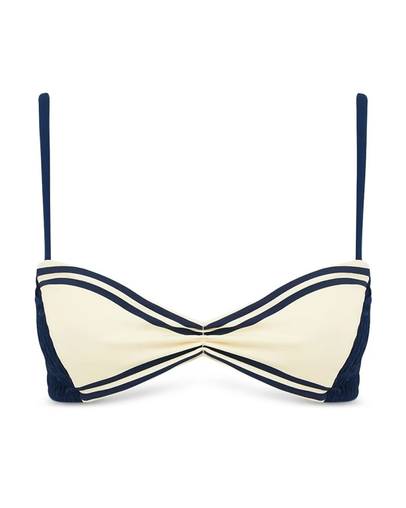 Marine Smocked Bralette Bikini Top