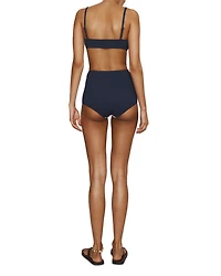 Marine Smocked Bralette Bikini Top